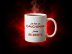 Tasse Antifa Wear J'ai fait un cauchemar j'étais de droite, halo rouge et vapeur