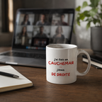 Tasse Antifa Wear sur un bureau, réunion visio